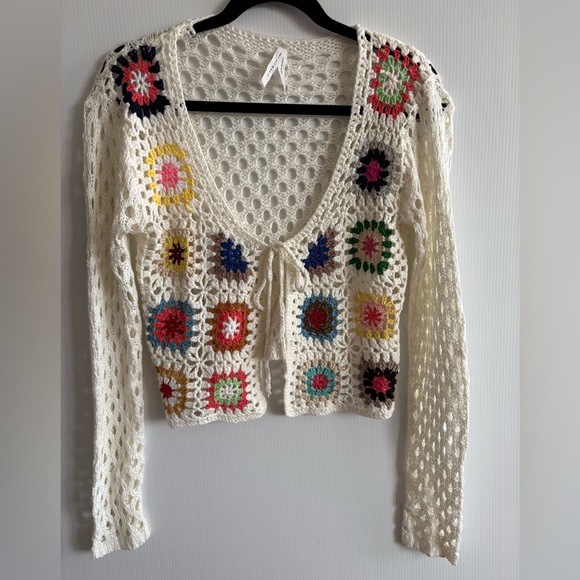 Dreamers Sweaters - DREAMERS Multi Crochet Cardigan